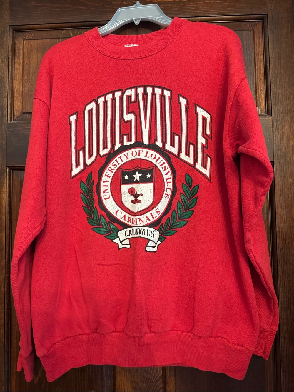 VTG Louisville Cardinals Sweatshirt Mens X-Large Red Crew Neck University 90s